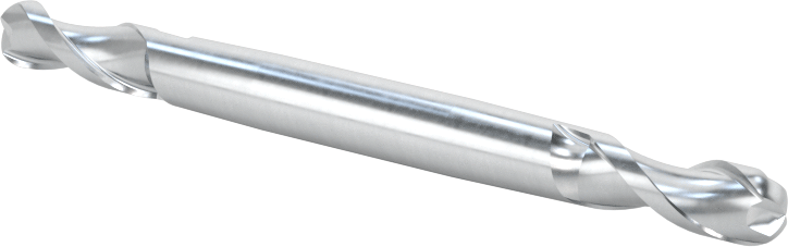 İki Freze Uçlu Kobalt Çelik Küresel Uçlu Freze, 2 Yiv, 11/64" Freze Çapı, 2-1/4" Toplam Uzunluk