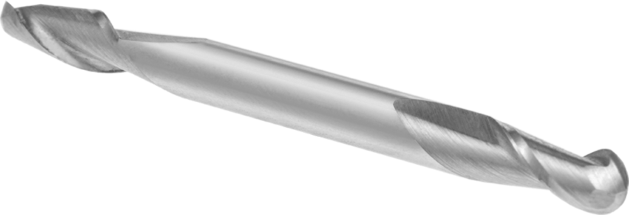 İki Freze Uçlu Kobalt Çelik Küresel Uçlu Freze, 2 Yiv, 3/16" Freze Çapı, 2-1/4" Toplam Uzunluk