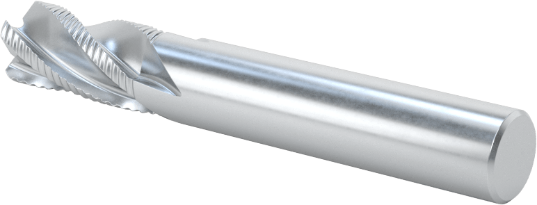Kaba İşleme Kobalt Çelik Kare Uçlu Freze, Kaplamasız, 4 Kanallı, 3/8" Freze Çapı, 2-1/2" Toplam Uzunluk, İnce