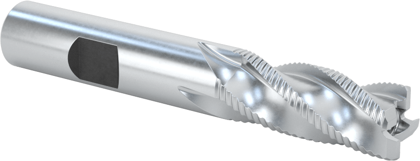 Kaba İşleme Kobalt Çelik Kare Uçlu Freze, Kaplamasız, 4 Kanallı, 1/2" Freze Çapı, 3-1/4" Toplam Uzunluk, İnce