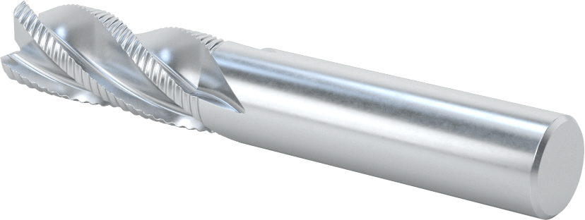 Kaba İşleme Kobalt Çelik Kare Uçlu Freze, Kaplamasız, 4 Kanallı, 1/2" Freze Çapı, 3-1/4" Toplam Uzunluk, İnce