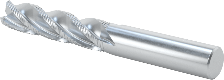 Kaba İşleme Kobalt Çelik Kare Uçlu Freze, Kaplamasız, 4 Kanallı, 1/2" Freze Çapı, 4" Toplam Uzunluk, İnce