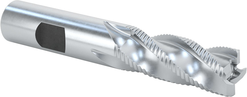 Kaba İşleme Kobalt Çelik Kare Uçlu Freze, Kaplamasız, 4 Kanallı, 5/8" Freze Çapı, 3-3/4" Toplam Uzunluk, İnce