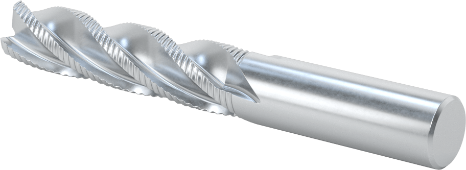Kaba İşleme Kobalt Çelik Kare Uçlu Freze, Kaplamasız, 4 Kanallı, 5/8" Freze Çapı, 4-5/8" Toplam Uzunluk, İnce