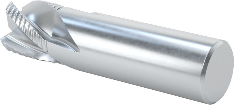 Kaba İşleme Kobalt Çelik Kare Uçlu Freze, Kaplamasız, 4 Kanallı, 3/4" Freze Çapı, 3" Toplam Uzunluk, İnce