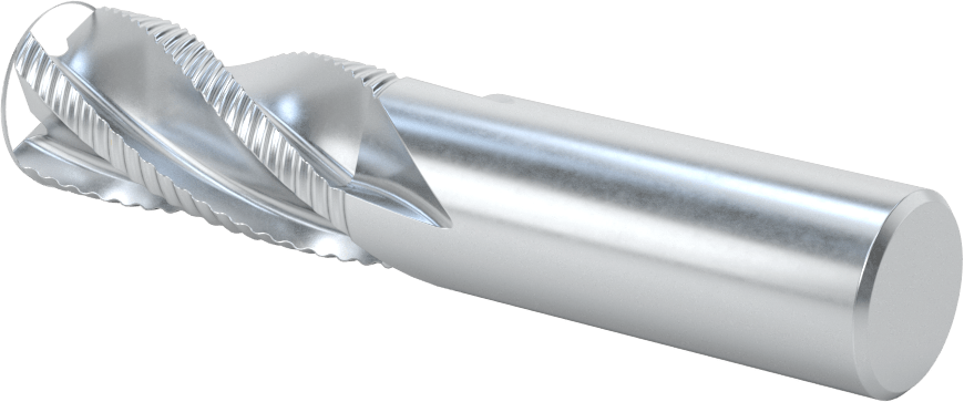 Kaba İşleme Kobalt Çelik Kare Uçlu Freze, Kaplamasız, 4 Kanallı, 3/4" Freze Çapı, 3-7/8" Toplam Uzunluk, İnce
