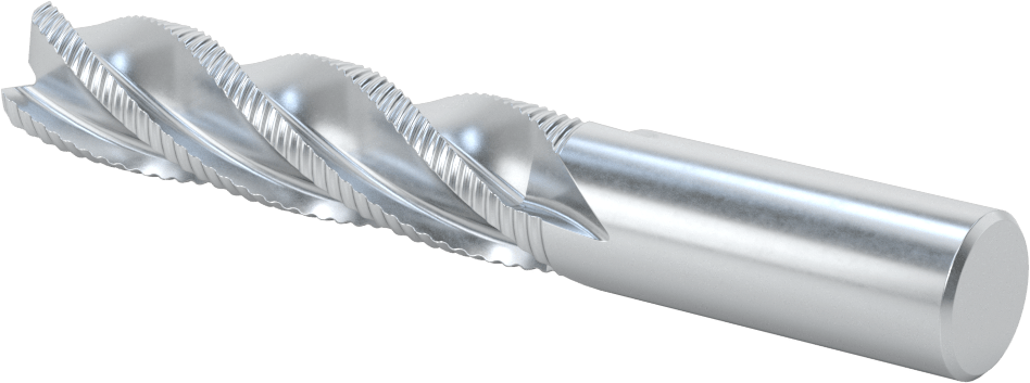 Kaba İşleme Kobalt Çelik Kare Uçlu Freze, Kaplamasız, 4 Kanallı, 3/4" Freze Çapı, 5-1/4" Toplam Uzunluk, İnce