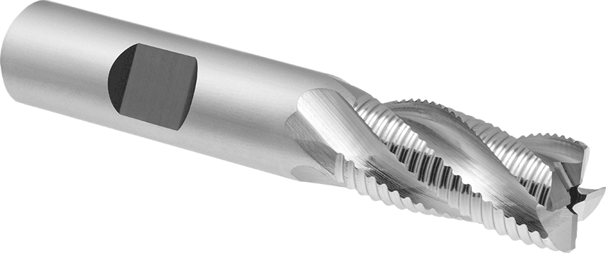 Kaba İşleme Kobalt Çelik Kare Uçlu Freze, Kaplamasız, 4 Kanallı, 1/2" Freze Çapı, 3" Toplam Uzunluk, İnce