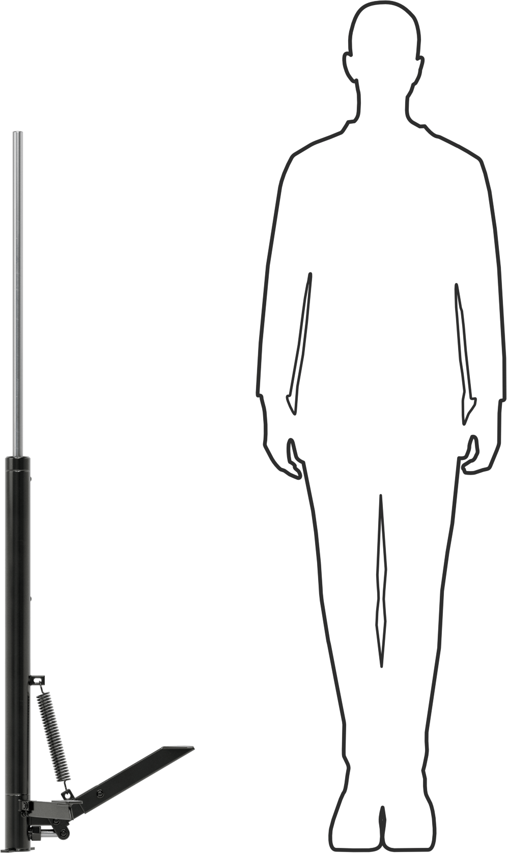 Ayakla Çalıştırılan Uzun Gövdeli Hidrolik Şişe Krikosu, 2000 lbs. Kapasite, 32“ ila 57” Yükseklik