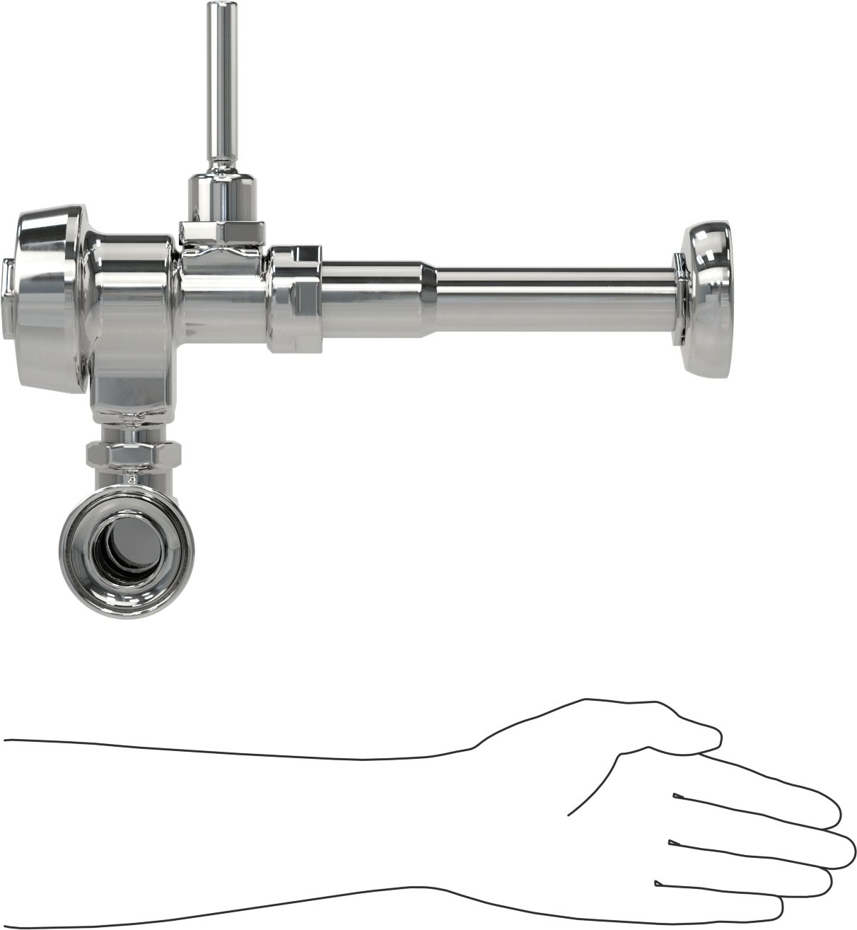 Sloan Royal Manuel Sifon Valfi, 1-1/4" Giriş Çapına Sahip Pisuarlar için, 1,5 Gpf