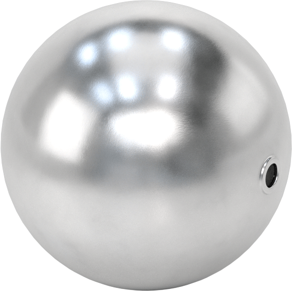 Delikli Yuvarlak Şamandıra, 304 Paslanmaz Çelik, 3" Çap, 1/4" Hole