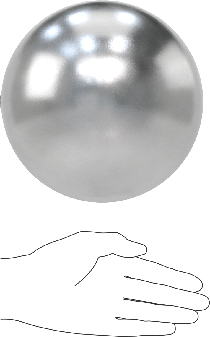 Delikli Yuvarlak Şamandıra, 304 Paslanmaz Çelik, 7" Çap, 3/8" Hole