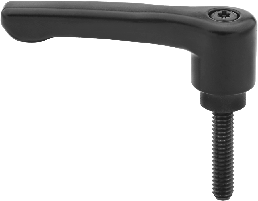 Düşük Profilli Ayarlanabilir Tutamak, 3/8“-16 Dişli 13/16” Uzunlukta Saplamalı, Siyah Çinko
