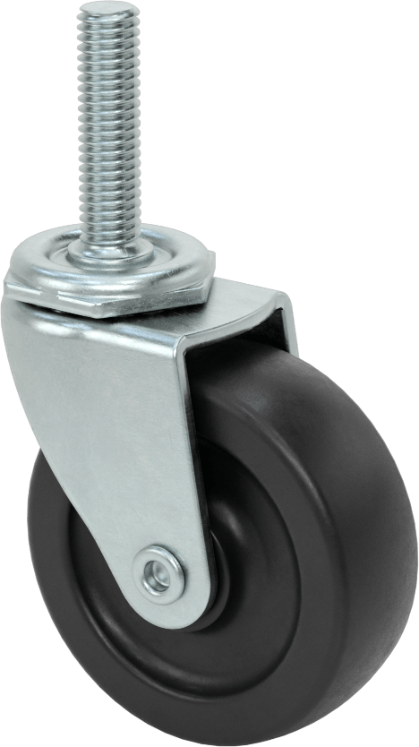 Dişli Saplı Döner Tekerlek, 3/8“-16 Diş ve 2-1/2” Çap 80A Kauçuk Tekerlek