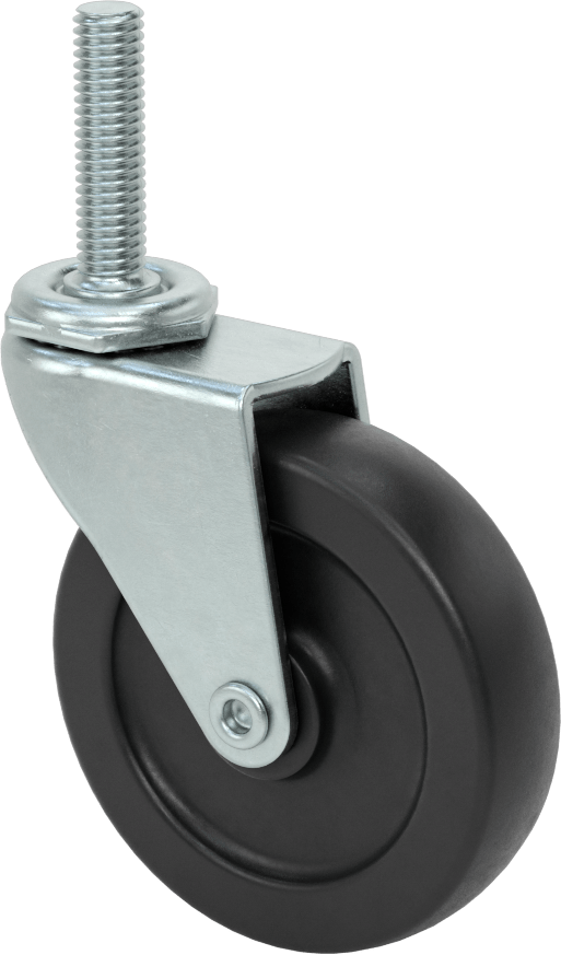 Dişli Saplı Döner Tekerlek, 3/8“-16 Diş ve 3” Çapında 80D Kauçuk Tekerlek