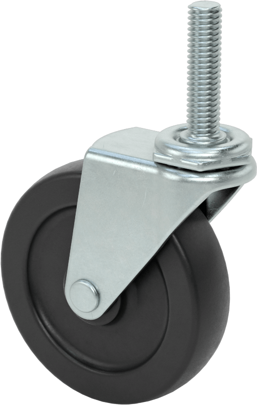 Dişli Saplı Döner Tekerlek, 3/8“-16 Diş ve 3” Çapında 80D Kauçuk Tekerlek
