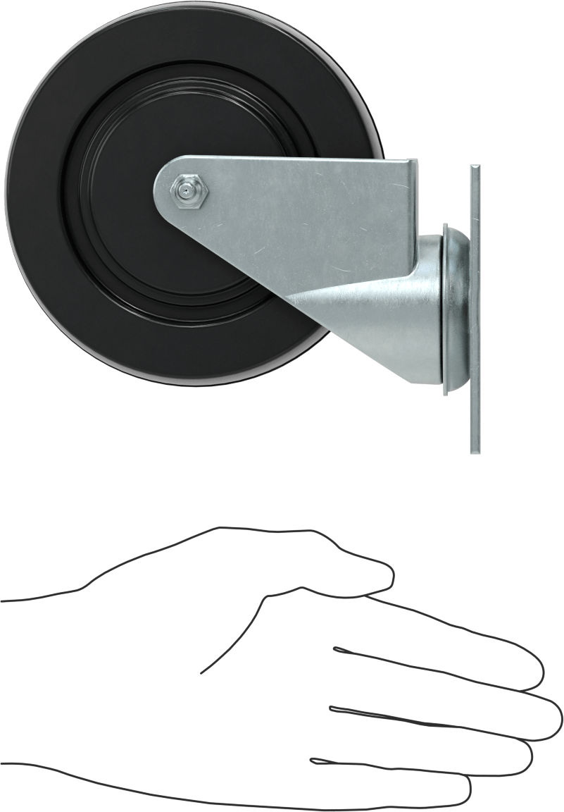 Mighty-Lite Tekerlek, 3-5/8“ x 2-1/2” Plaka, 5" Çapında 80A Kauçuk Tekerlekli Döner Tekerlek