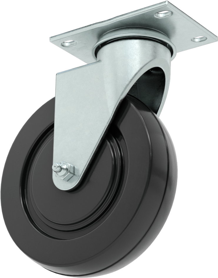 Mighty-Lite Tekerlek, 3-5/8“ x 2-1/2” Plaka, 5" Çapında 80A Kauçuk Tekerlekli Döner Tekerlek
