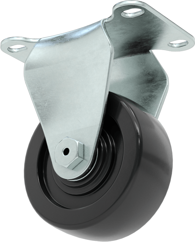 Mighty-Lite Tekerlek, 3-5/8“ x 2-1/2” Plaka, 3 inç Çapında 80A Kauçuk Tekerlekli Sert