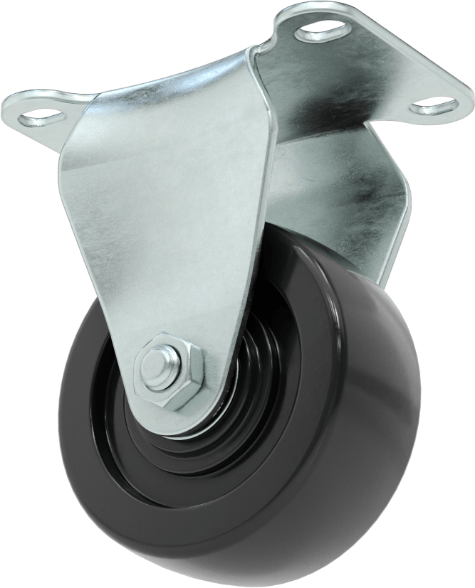 Mighty-Lite Tekerlek, 3-5/8“ x 2-1/2” Plaka, 3 inç Çapında 80A Kauçuk Tekerlekli Sert