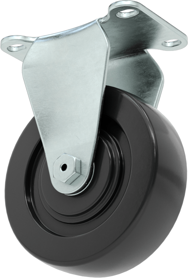 Mighty-Lite Tekerlek, 3-5/8“ x 2-1/2” Plaka, 4" Çaplı 80A Kauçuk Tekerlekli Sert