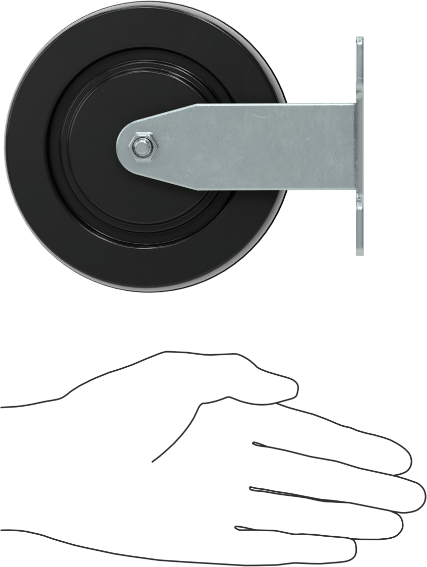 Mighty-Lite Tekerlek, 3-5/8“ x 2-1/2” Plaka, 5 inç Çapında 80A Kauçuk Tekerlekli Sert