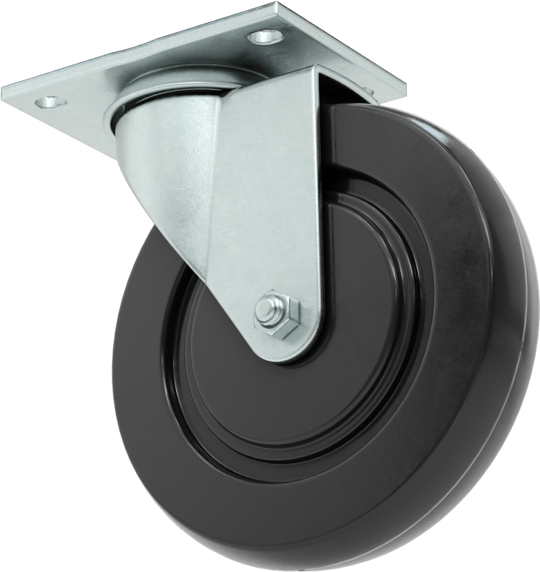 Mighty-Lite Tekerlek, 3-3/4“ x 2-1/2” Plaka, 5" Çapında 80A Kauçuk Tekerlekli Döner Tekerlek