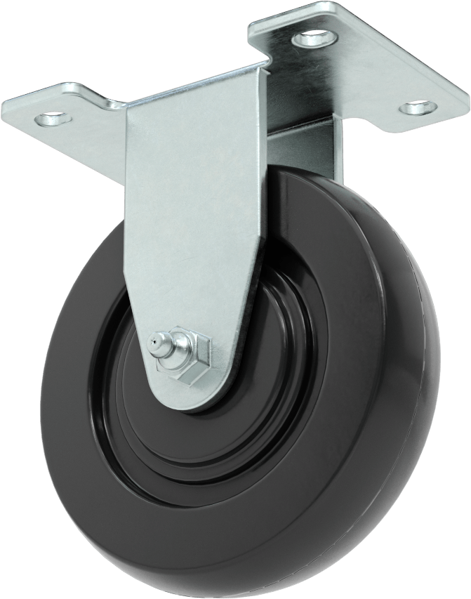 Mighty-Lite Tekerlek, 3-3/4“ x 2-1/2” Plaka, 4" Çaplı 80A Kauçuk Tekerlekli Sert