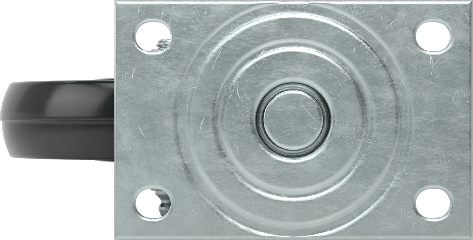 Mighty-Lite Tekerlek, 3-3/4“ x 2-1/2” Plaka, 4 inç Çapında 80D Kauçuk Tekerlekli Döner Ayak