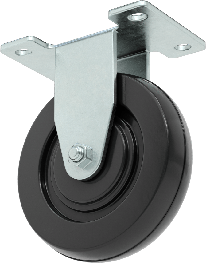 Mighty-Lite Tekerlek, 3-3/4“ x 2-1/2” Plaka, 4 inç Çapında 80D Kauçuk Tekerlekli Sert