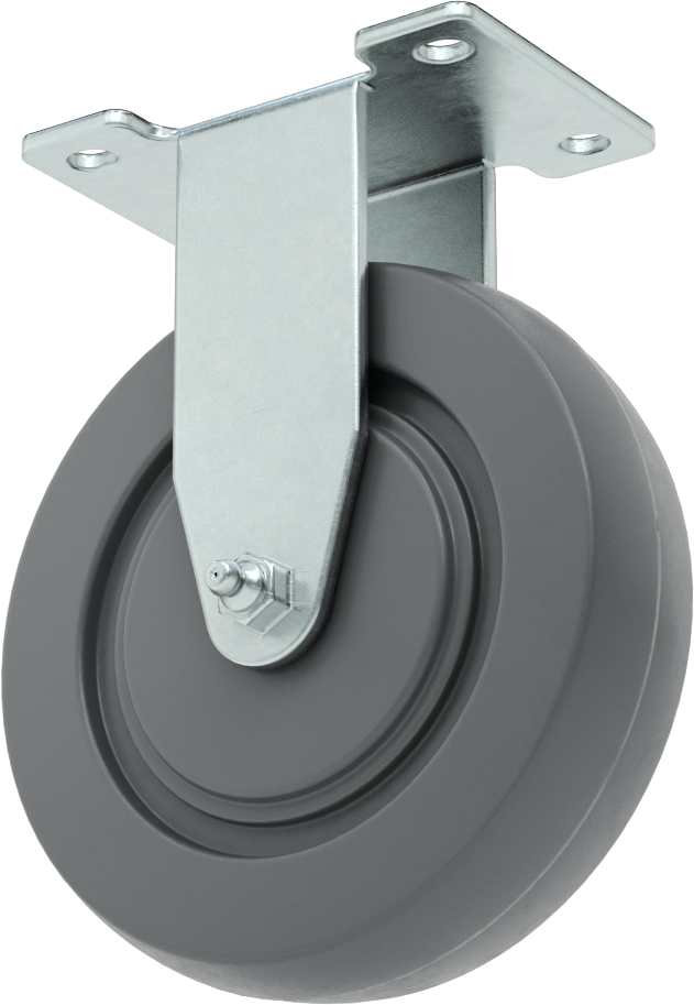 Mighty-Lite Tekerlek, 3-3/4“ x 2-3/4” Plaka, 5" Çaplı 60A Kauçuk Tekerlekli Sert