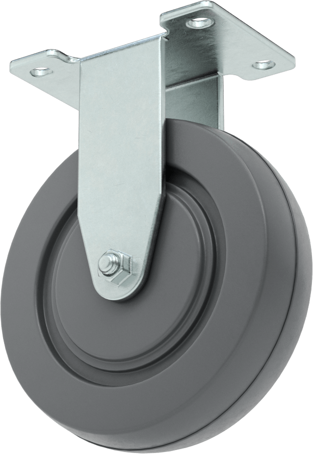 Mighty-Lite Tekerlek, 3-3/4“ x 2-3/4” Plaka, 5" Çaplı 60A Kauçuk Tekerlekli Sert