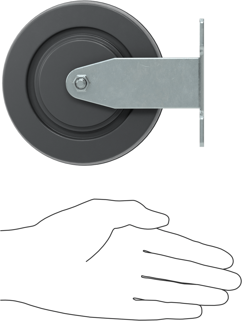 Mighty-Lite Tekerlek, 3-3/4“ x 2-3/4” Plaka, 5" Çaplı 60A Kauçuk Tekerlekli Sert
