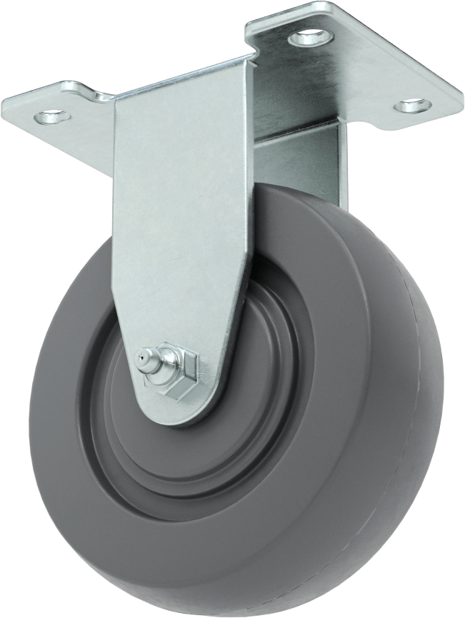 Mighty-Lite Tekerlek, 3-3/4“ x 2-3/4” Plaka, 4 inç Çapında 60A Kauçuk Tekerlekli Sert