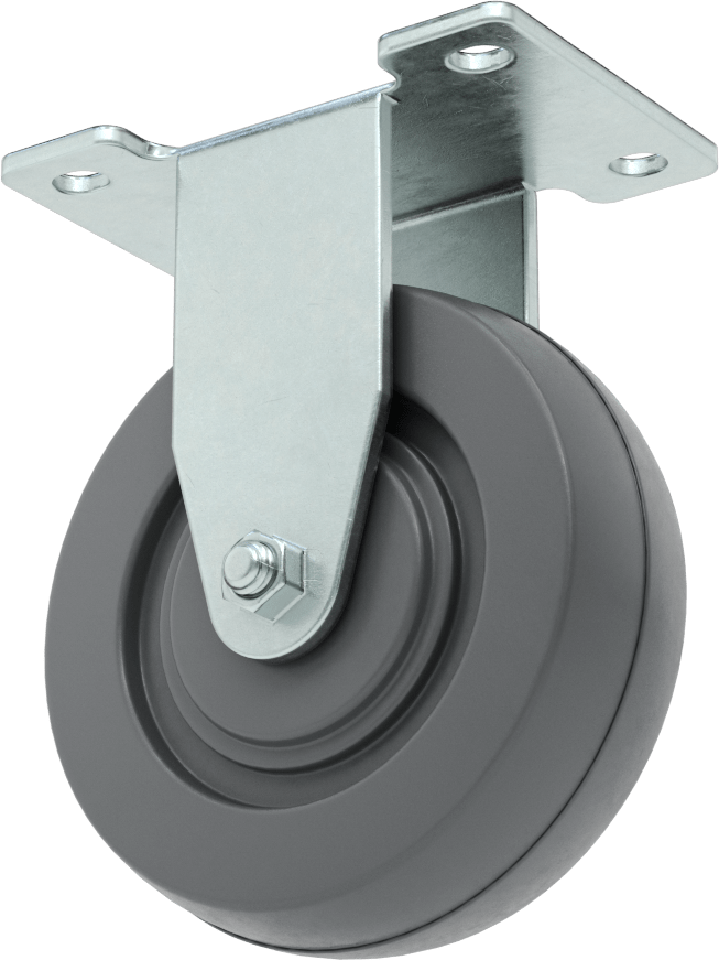 Mighty-Lite Tekerlek, 3-3/4“ x 2-3/4” Plaka, 4 inç Çapında 60A Kauçuk Tekerlekli Sert