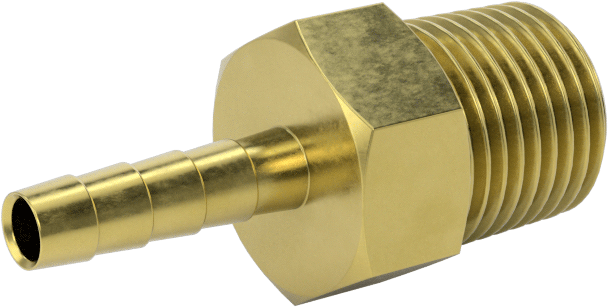 İçme Suyu için Dikenli Hortum Bağlantı Parçası, 1/8" Hortum İç Çapı x 1/8 NPT Erkek için Düz Adaptör