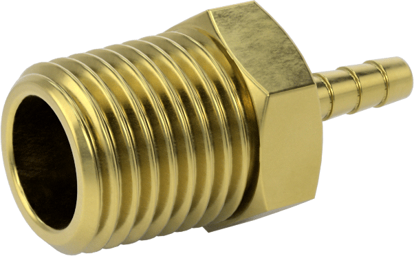 İçme Suyu için Dikenli Hortum Bağlantı Parçası, 1/8" Hortum İç Çapı x 1/4 NPT Erkek için Düz Adaptör