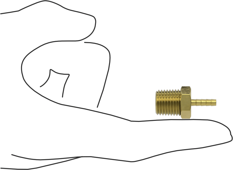 İçme Suyu için Dikenli Hortum Bağlantı Parçası, 1/8" Hortum İç Çapı x 1/4 NPT Erkek için Düz Adaptör