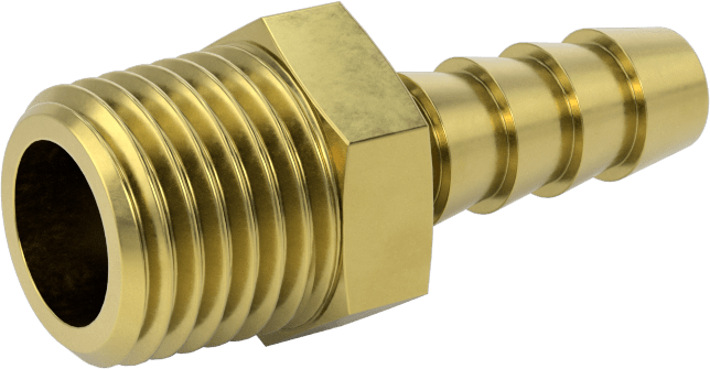 İçme Suyu için Dikenli Hortum Bağlantı Parçası, 1/4" Hortum İç Çapı x 1/4 NPT Erkek için Düz Adaptör