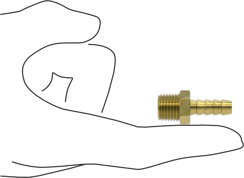 İçme Suyu için Dikenli Hortum Bağlantı Parçası, 1/4" Hortum İç Çapı x 1/4 NPT Erkek için Düz Adaptör