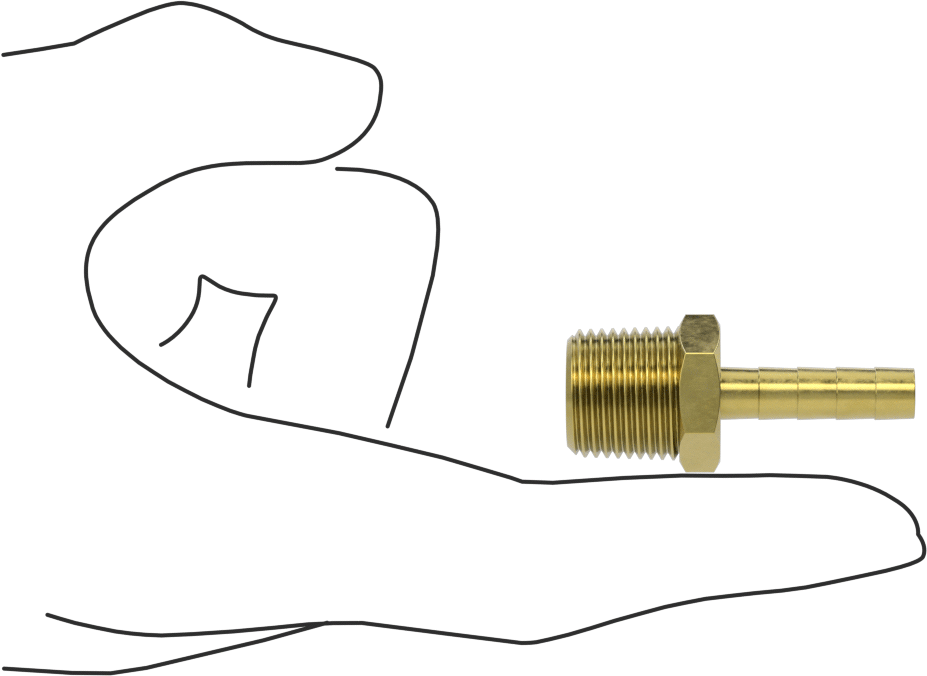 İçme Suyu için Dikenli Hortum Bağlantı Parçası, 1/4" Hortum İç Çapı x 3/8 NPT Erkek için Düz Adaptör