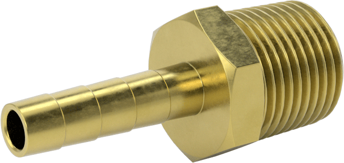 İçme Suyu için Dikenli Hortum Bağlantı Parçası, 1/4" Hortum İç Çapı x 3/8 NPT Erkek için Düz Adaptör