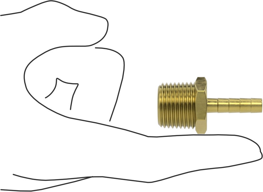 İçme Suyu için Dikenli Hortum Bağlantı Parçası, 1/4" İç Çaplı Hortum x 1/2 NPT Erkek için Düz Adaptör
