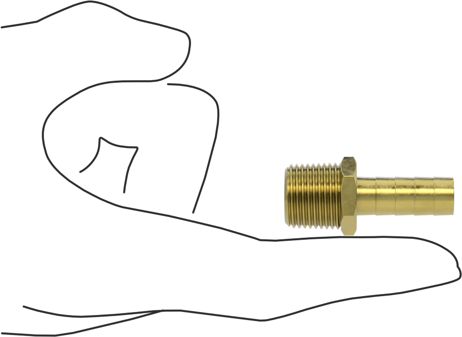 İçme Suyu için Dikenli Hortum Bağlantı Parçası, 3/8" Hortum İç Çapı x 3/8 NPT Erkek için Düz Adaptör