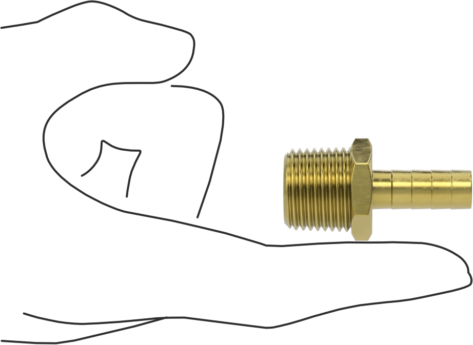 İçme Suyu için Dikenli Hortum Bağlantı Parçası, 3/8" Hortum İç Çapı x 1/2 NPT Erkek için Düz Adaptör