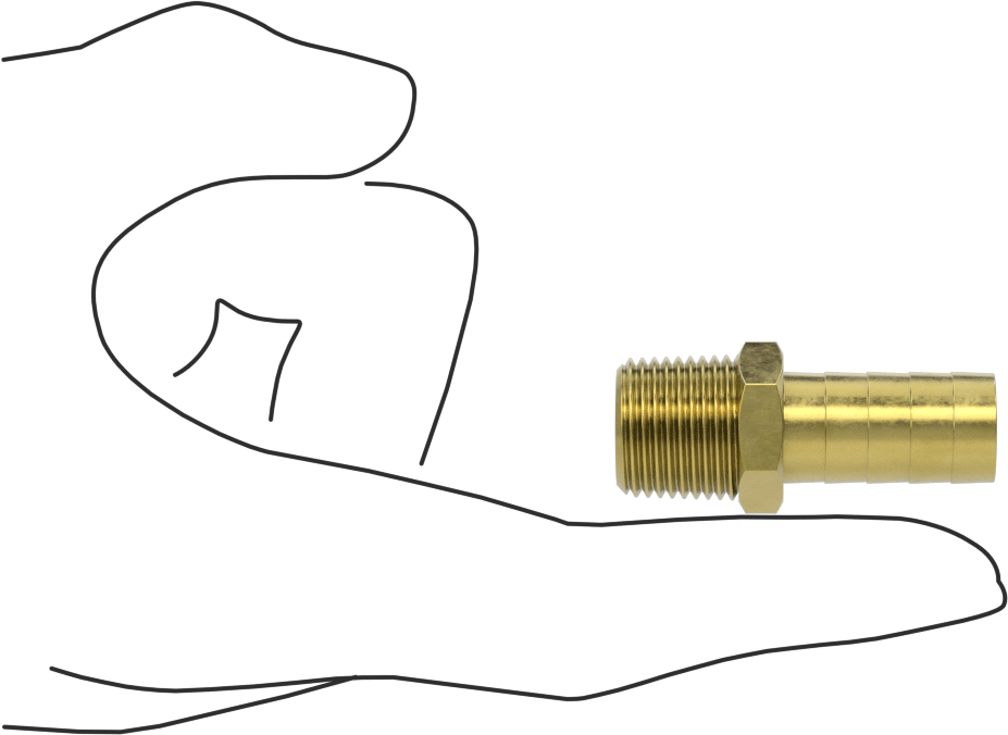 İçme Suyu için Dikenli Hortum Bağlantı Parçası, 1/2" Hortum İç Çapı x 3/8 NPT Erkek için Düz Adaptör