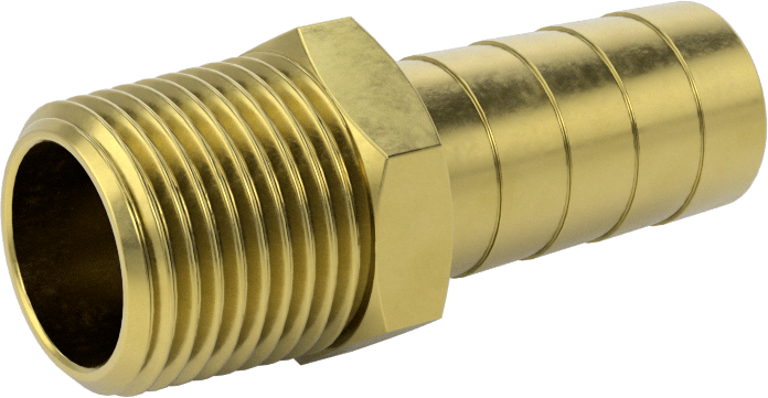 İçme Suyu için Dikenli Hortum Bağlantı Parçası, 1/2" Hortum İç Çapı x 3/8 NPT Erkek için Düz Adaptör