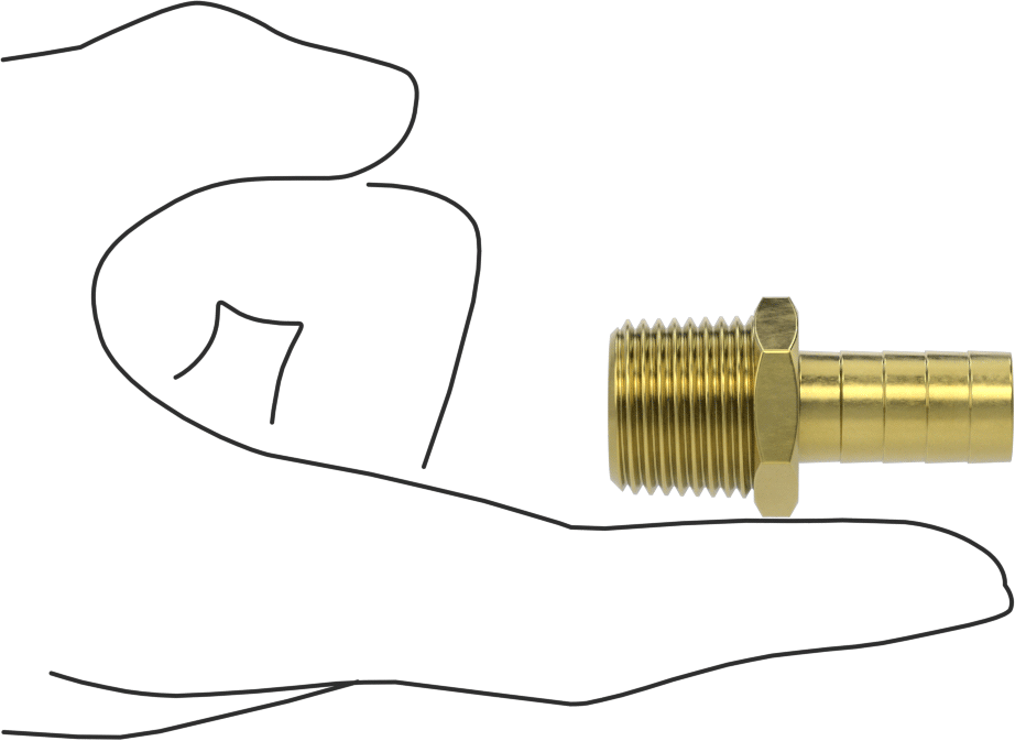 İçme Suyu için Dikenli Hortum Bağlantı Parçası, 1/2" Hortum İç Çapı x 1/2 NPT Erkek için Düz Adaptör
