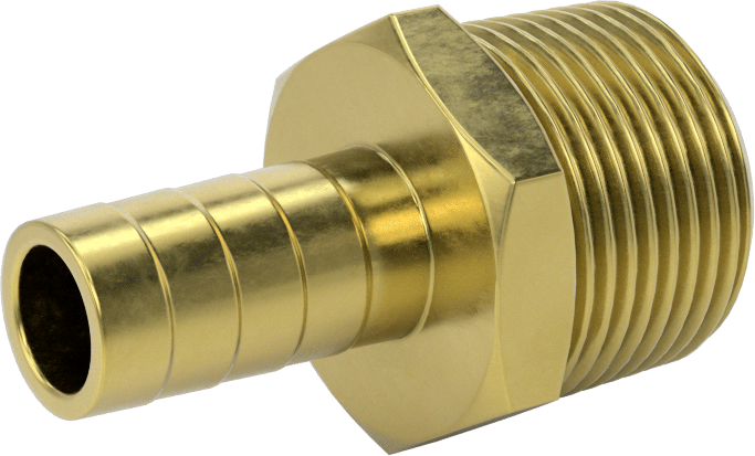 İçme Suyu için Dikenli Hortum Bağlantı Parçası, 1/2" Hortum İç Çapı x 3/4 NPT Erkek için Düz Adaptör