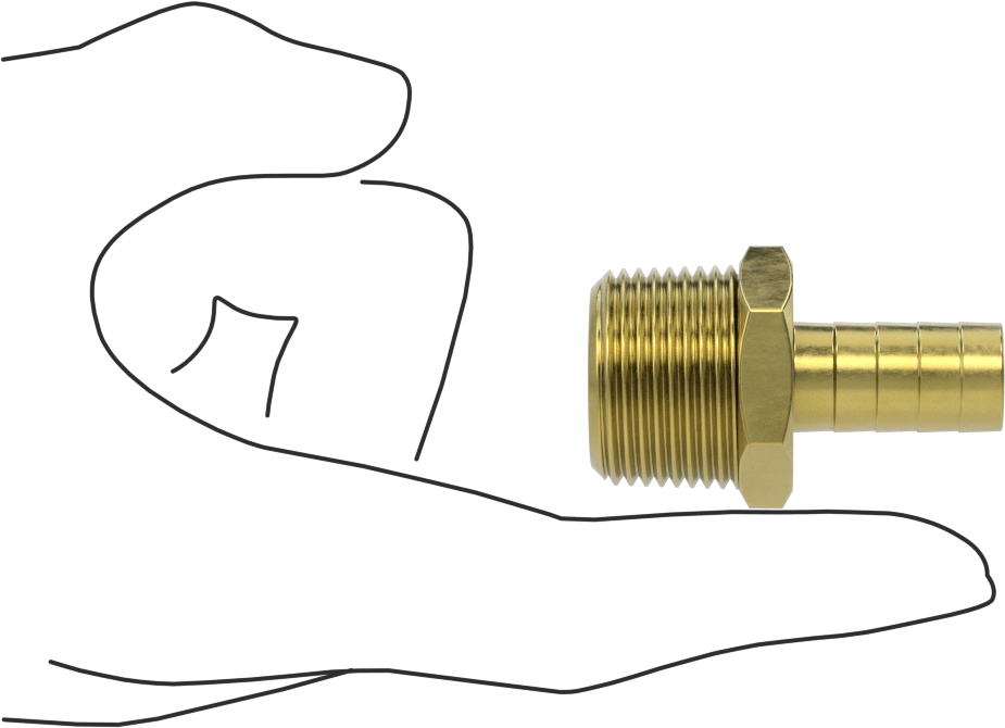 İçme Suyu için Dikenli Hortum Bağlantı Parçası, 1/2" Hortum İç Çapı x 3/4 NPT Erkek için Düz Adaptör